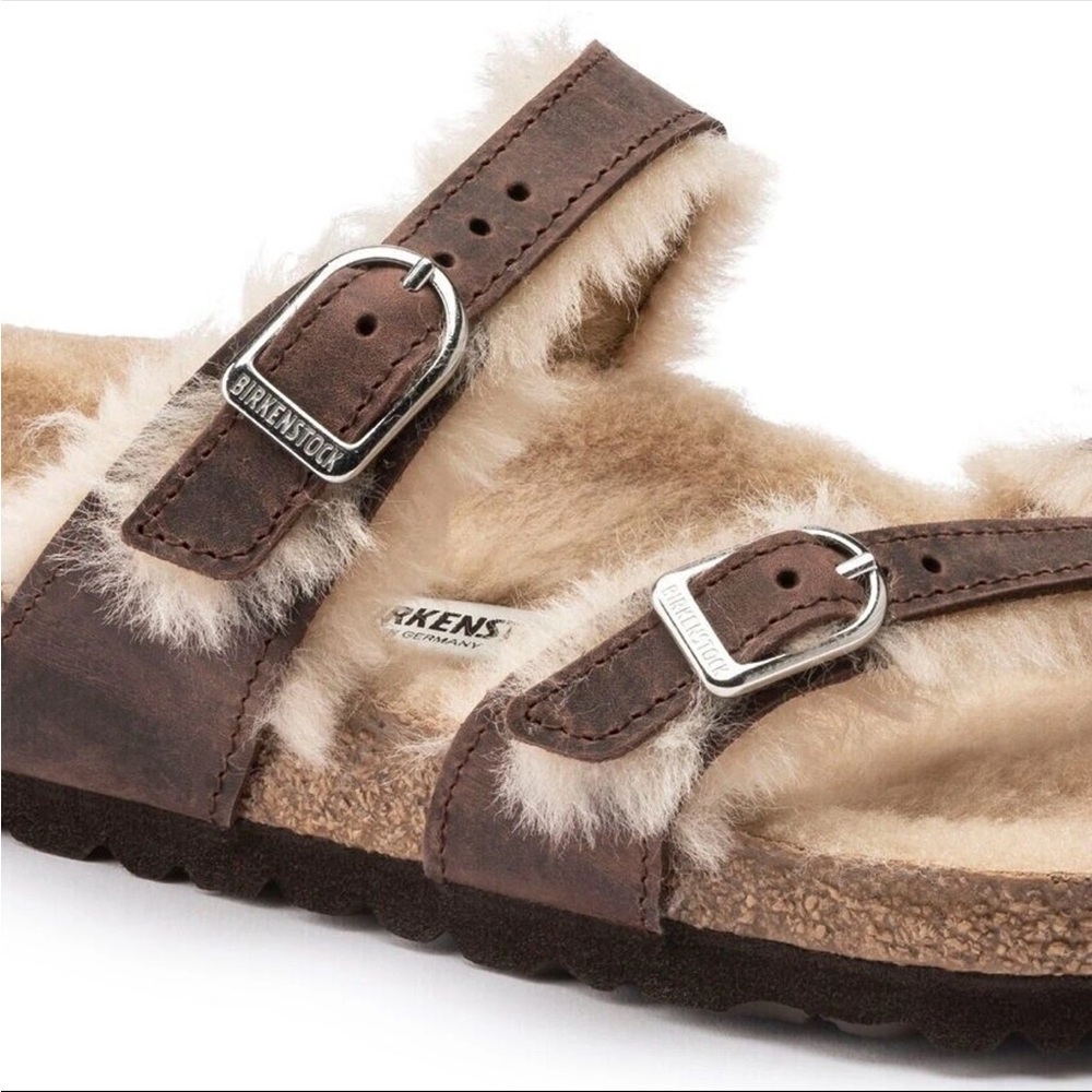🆕 Birkenstock Shearling Leather Sandals - Picture 3 of 8
